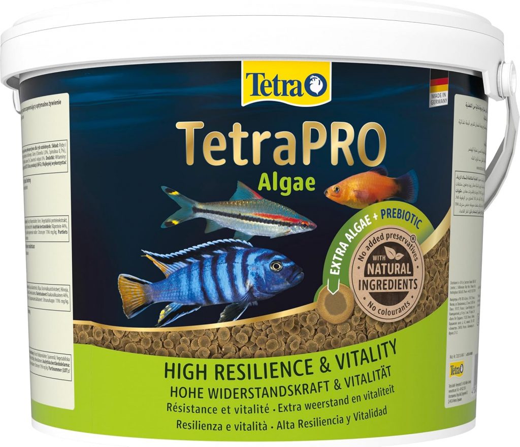 🤴 Tetra Pro Algae Multi-Crisps – Premium Fischfutter mit Algenkonzentrat für erhöhte Widerstandskraft, 10 L Eimer