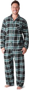 CityComfort Schlafanzug Herren Lang, Pyjama Herren Kariert zum Durchkn&ouml;pfen (Schwarz/Grun, M)7.80&euro; ➡️ https://www.amazon.de/dp/B08F9NFD3V/?tag=preisfehlerheute-21