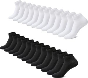 FALARY Sneaker Socken Herren Damen 12 Paar Kurze Halbsocken Baumwolle-SchwarzWei&szlig;-39-4211,99&euro; statt 49,99&euro;➡️ https://www.amazon.de/dp/B07SQVSZ8D/?tag=preisfehlerheute-21