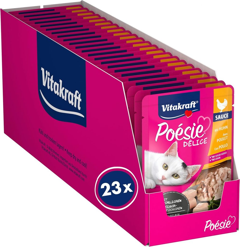 👑 Vitakraft Poésie Délice, Nassfutter Katze, Katzennassfutter in Sauce, mit Huhn, Vorratspackung, ohne Zusatz von Zucker und Getreide (23x 85g)11,15€ statt 15,87€ – 3 🔥🚚 Verkauft durch Amazon und Versand durch Amazon466 Bewertungen: 4.4 / 5.0 ⭐️⭐️⭐️⭐️🛒 zu Amazon https://www.amazon.de/dp/B076T8PY4H/?tag=preisfehlerheute-21