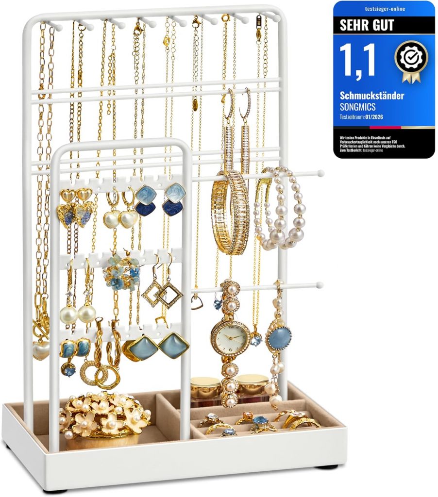 👑 SONGMICS Schmuckst&auml;nder, Schmuckhalter, Metallrahmen, Schmucktablett Samt, Schmuckaufbewahrung f&uuml;r Halsketten Armb&auml;nder Ohrringe Ohrstecker Ringe, Geschenkidee, wei&szlig; JJS021W0114,84&euro; statt 22,04&euro; - 33,00 % 🔥🚚 Verkauft von Songmics und Versand durch Amazon2,207 Bewertungen: 4.6 / 5.0 ⭐️⭐️⭐️⭐️⭐️🛒 zu Amazon https://www.amazon.de/dp/B0C4L7YDX7/?amp%3Btag=preisfehlerheute-21&tag=preisfehlerheute-21