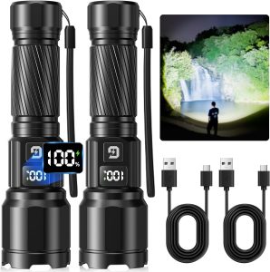 GEARLITE Taschenlampen LED Aufladbar, 6000LM LED Taschenlampe Extrem Hell mit 3 Modi, IP65 Wasserdichte Handlampe Zoomable f&uuml;r Camping, Wandern, Outdoor 2 St&uuml;cke19,99&euro; statt 39,99&euro;➡️ https://www.amazon.de/dp/B0G1MPKHFG/?tag=preisfehlerheute-21