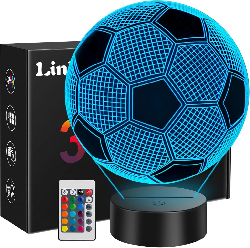 Linkax Fussball Geschenke Jungen Mädchen, Ostergeschenke Kinder Kommunion Ostern Geschenk Junge 5 6 7 8 9 10 11 12 jahre, 3D Fußball Nachtlicht Zimmer Deko Optische Täuschung Lampe 16 Farben10,98€ statt 19,99€➡️ https://www.amazon.de/dp/B01LXY8YOH/?tag=preisfehlerheute-21