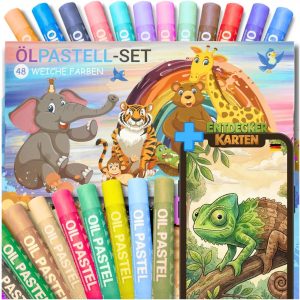 Ölpastellkreide mit App für Kinder, 48er Set im kinderfreundlichen Design, weiche Farben, leicht zu malen, perfekt für Kindergarten, Schule, Kunstprojekte & Hobby, schadstofffreie Farben | Tierwelt7,99€ statt 17,50€⚡️ Blitzangebot nutzen➡️ https://www.amazon.de/dp/B0DHLJH8XX/?tag=preisfehlerheute-21