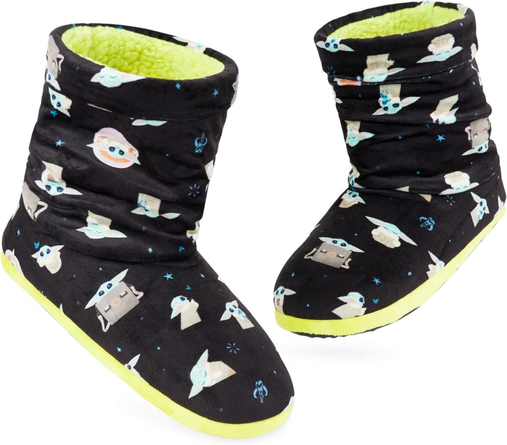 Disney Stitch Winter Hausschuhe Damen Mit Rutschfester Sohle – Reißverschluss – Baby Yoda Flauschige Hausschuhe Damen (Mehrfarbig Baby Yoda, 34-35 EU)