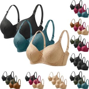 3er Pack BHS Damen Spitzen BH mit B&uuml;gel Push Up Atmungsaktive Unterw&auml;sche Florales Muster Bequemes Bralette Verstellbare Tr&auml;ger Figurformendes Oberteil f&uuml;r t&auml;gliche Aktivit&auml;ten9.89&euro; statt 32.98&euro;🏷️ Coupon anwenden➡️ https://www.amazon.de/dp/B0GXPM3YGY/?tag=preisfehlerheute-21