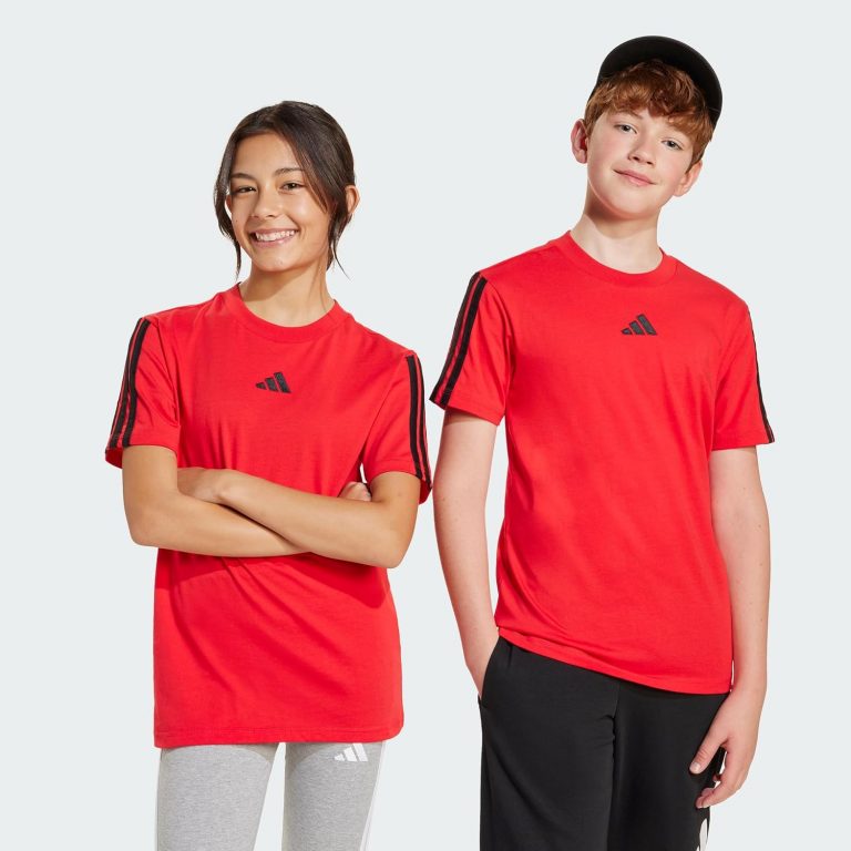 Adidas Unisex Kids Essentials 3 Stripes T-Shirt, Pure Ruby/Black, 15-16 Years5.70€