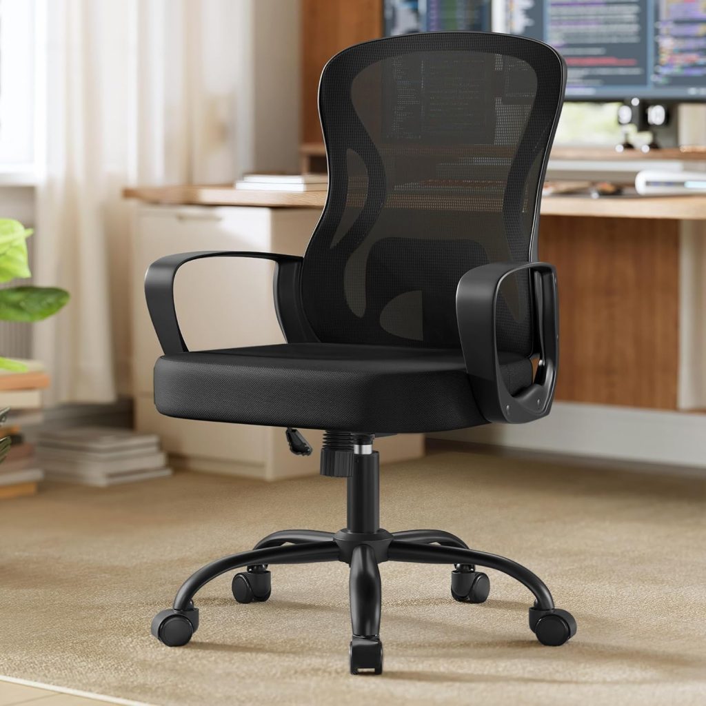 SONGMICS Bürostuhl ergonomisch, Drehstuhl mit Netzgewebe, Schreibtischstuhl mit Lendenstütze, Wippfunktion, Armlehnen, für Arbeitszimmer, Schlafzimmer, tintenschwarz OBN043BH0233.98€ ➡️ https://www.amazon.de/dp/B0FHQD3QPG/?tag=preisfehlerheute-21