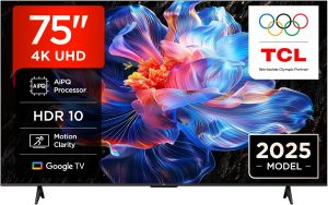 🤴 TCL 75V6C 75 Zoll Direct LED TV, 4K HDR Fernseher, Smart TV mithilfe von Google TV (Dolby Audio, Motion Clarity, Kompatibel mit Google Assistant & Alexa)498,99&euro; statt 899,00&euro; - 45,00 % 🔥🚚 Verkauft durch Amazon und Versand durch Amazon2,526 Bewertungen: 4.4 / 5.0 ⭐️⭐️⭐️⭐️🛒 zu Amazon https://www.amazon.de/dp/B0DV9L8KLJ/?tag=preisfehlerheute-21