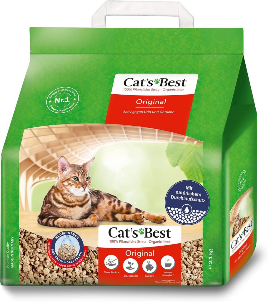 Cat's Best Original Katzenstreu, 100 % pflanzliche Katzen Klumpstreu mit maximaler Saugkraft &ndash; bek&auml;mpft Ger&uuml;che nat&uuml;rlich aktiv, 2,1 kg/5 l2.82&euro; ➡️ https://www.amazon.de/dp/B00DACZ0BO/?tag=preisfehlerheute-21