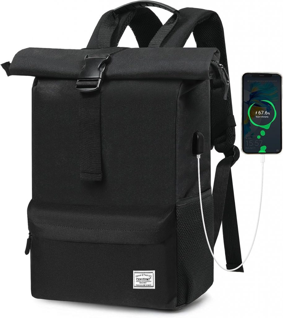 TANTOMI Rucksack Damen Groß, Laptop Rucksack Herren, Unisex Tagesrucksäcke Rolltop Rucksack Wasserdicht, Reiserucksack Lässiger Backpack Schule Freizeit Uni Arbeit Wandern10,99€
