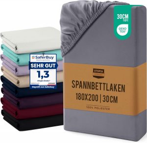 Utopia Bedding - Spannbettlaken 180x200cm Bis 30 cm - Grau - Oeko-Tex Zertifiziertes - Geb&uuml;rstete Mikrofaser Spannbetttuch8,31&euro; statt 13,99&euro;➡️ https://www.amazon.de/dp/B0C537FDXZ/?tag=preisfehlerheute-21
