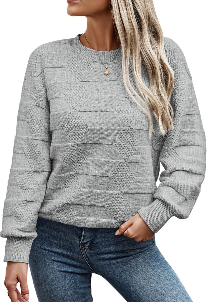 🤴 Pullover Damen Rundhals Strickpullover Langarm Casual Strickpulli Warm Pulli Oberteile Sweater