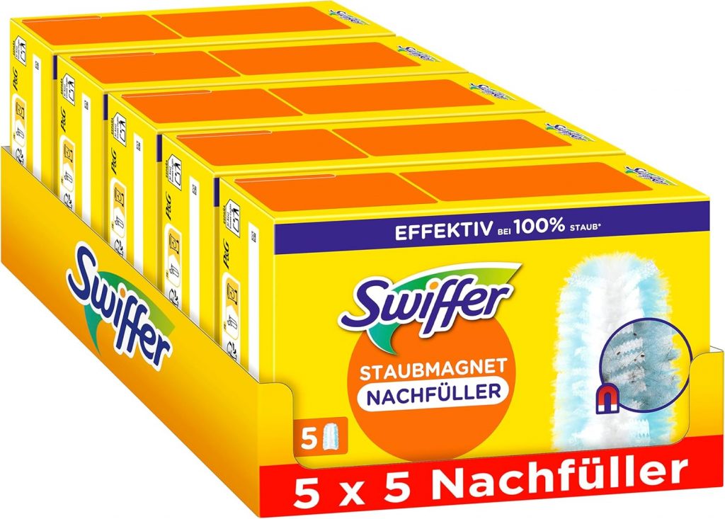 🤴 Swiffer Staubmagnet Nachfüllpackung, 25 Tücher (5×5), Fängt Und Schließt 3-mal Mehr Staub Und Haare Ein Als Herkömmliche Staubwedel13,99€ statt 19,98€ – 31,0 🔥🚚 Verkauft durch Amazon und Versand durch Amazon25,555 Bewertungen: 4.8 / 5.0 ⭐️⭐️⭐️⭐️⭐️🛒 zu Amazon https://www.amazon.de/dp/B074P8RR96/?tag=preisfehlerheute-21