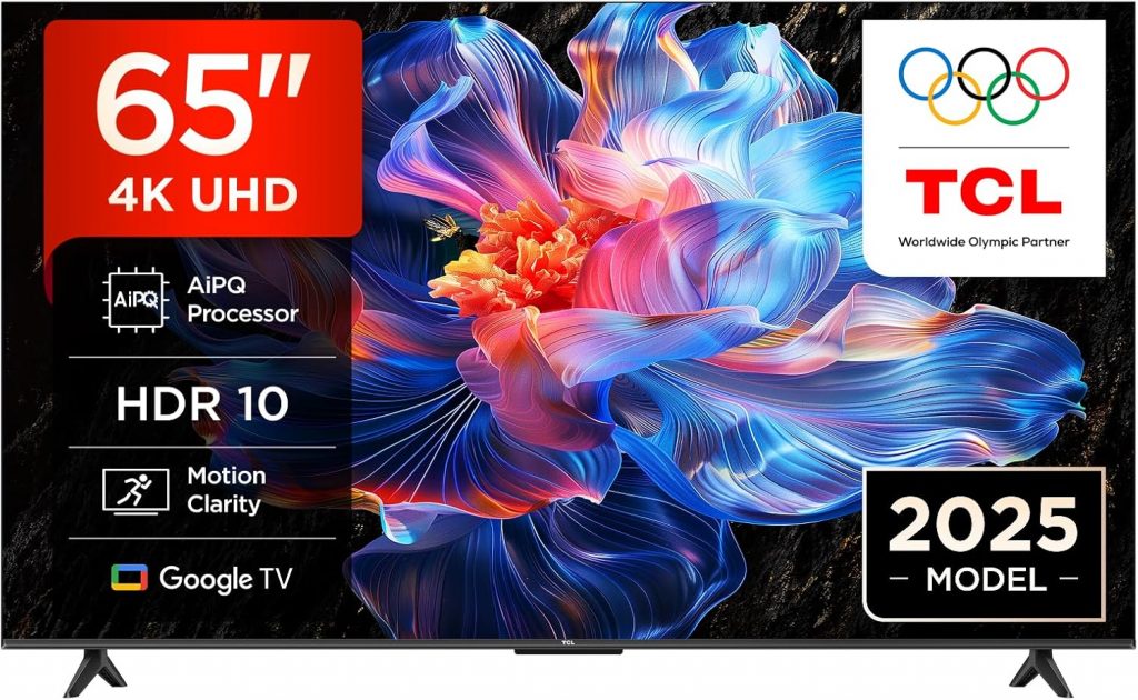 TCL 65V6C 65 Zoll Direct LED TV, 4K HDR Fernseher, Smart TV mithilfe von Google TV (Dolby Audio, Motion Clarity, Kompatibel mit Google Assistant & Alexa)379,00€ statt 649,00€➡️ https://www.amazon.de/dp/B0DV9GHKQ6/?tag=preisfehlerheute-21