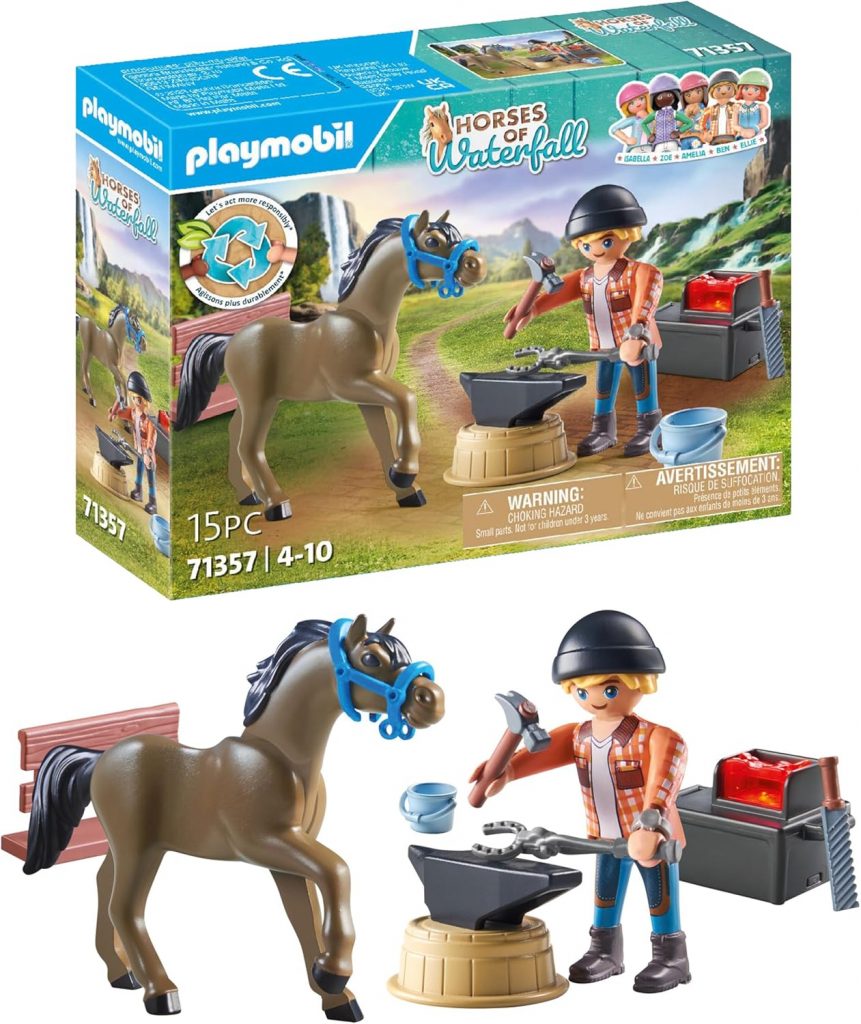 🤴 PLAYMOBIL Horses of Waterfall 71357 Hufschmied Ben & Achilles, interaktive Pferdepflege auf der Waterfall Ranch, nachhaltiges Spielzeug für Kinder ab 5 Jahren8,00€ statt 14,99€ – 47,0 🔥🚚 Verkauft durch Amazon und Versand durch Amazon292 Bewertungen: 4.7 / 5.0 ⭐️⭐️⭐️⭐️⭐️🛒 zu Amazon https://www.amazon.de/dp/B0BX4HCN7B/?th=1&tag=preisfehlerheute-21#038;psc=1&tag=preisfehlerheute-21