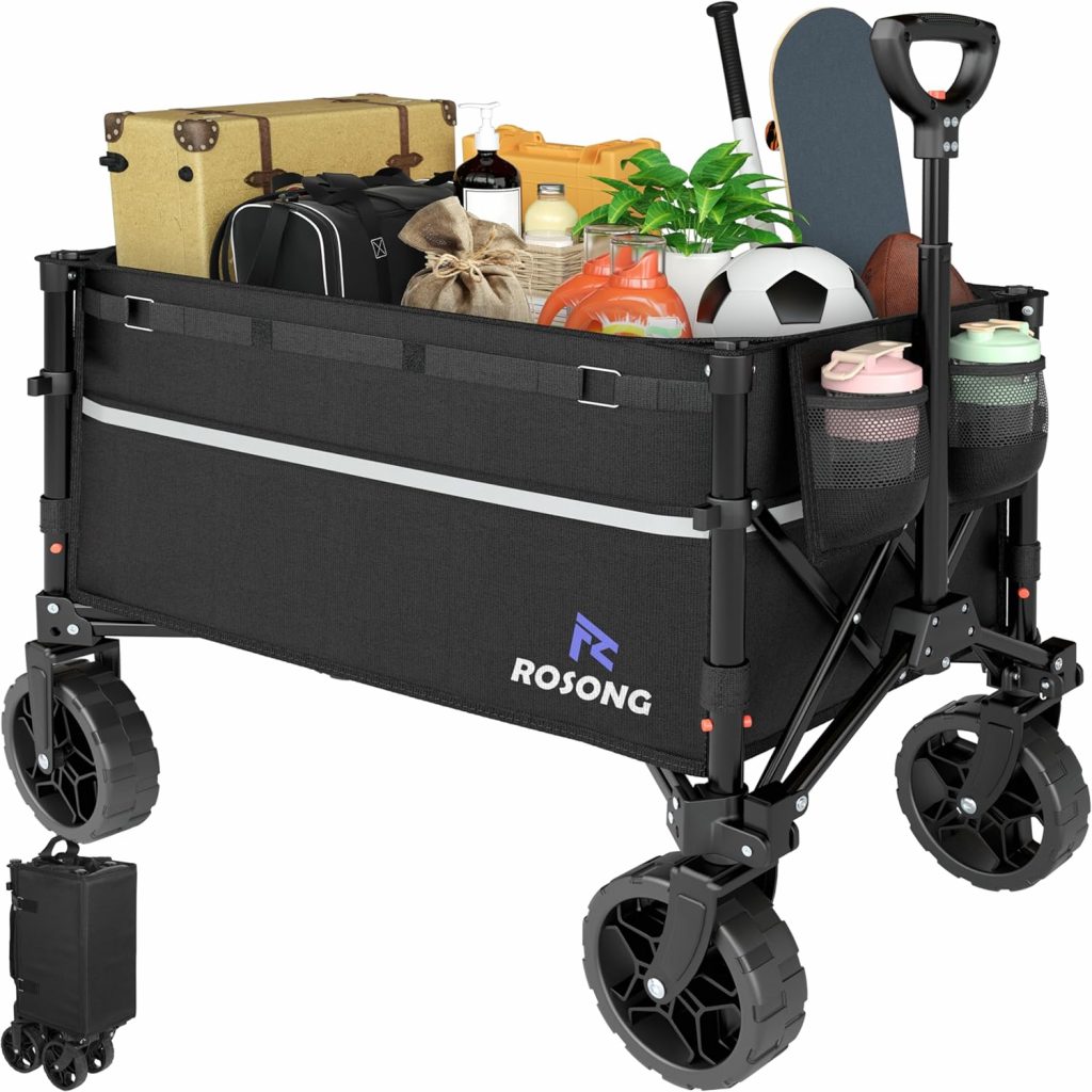 ROSONG Bollerwagen Faltbar mit Geländereifen Belastbarer Gerätewagen Klappbar Bollerwagen für Camping Garten & Strand Handwagen mit Reflektorstreifen, Schwarz 120L36,99€ ➡️ https://www.amazon.de/dp/B0CLVG52J3/?tag=preisfehlerheute-21