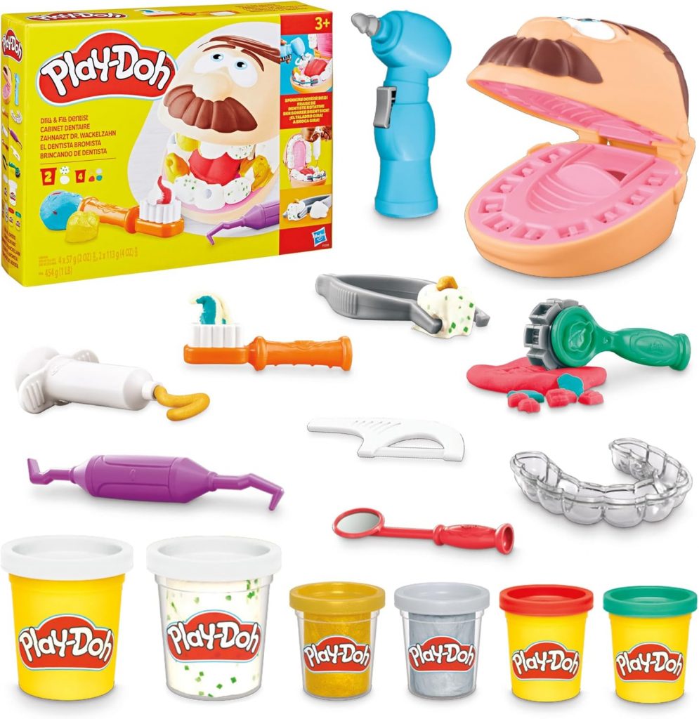 🤴 Play-Doh Zahnarzt Dr. Wackelzahn Bastel-Set mit 8 x 56g Becher und 10 Werkzuegen zum Formen, mit Kariesknete und metallfarbener Knete, kreatives für Kinder14,99€ statt 23,99€ – 38,0 🔥🚚 Verkauft durch Amazon und Versand durch Amazon20,336 Bewertungen: 4.6 / 5.0 ⭐️⭐️⭐️⭐️⭐️🛒 zu Amazon https://www.amazon.de/dp/B08F2NJYRQ/?th=1&tag=preisfehlerheute-21#038;psc=1&tag=preisfehlerheute-21
