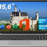 jumper Laptop 15,6 Zoll FHD Display, Office 365, 12 GB RAM 512 GB ROM TF Erweitern 512GB, 5205U Prozessor Notebook(bis zu 2,3 GHz), 2 Stereo-Lautsprecher/USB 3.0/Typ-C/Zehnertastatur