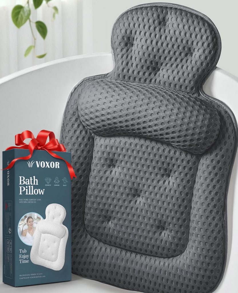 Badewannenkissen für die Wanne, Badewannenkissen für Kopf und Nacken mit weichem 3D-Mesh-Gewebe und 54 rutschfesten Saugnäpfen, entspannendes Wannen- und Duschzubehör Spa Geschenk Grau, Standard19.99€ ➡️ https://www.amazon.de/dp/B0FWXWTF3B/?tag=preisfehlerheute-21