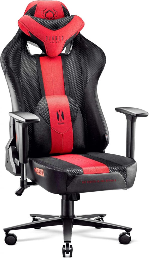 👑 Diablo Gaming Stuhl Stoff X-Player 2.0 - Breite Sitzfläche - Gaming Chair mit 3D Armlehnen - Nacken/- Lendenkissen Wippfunktion - Bürostuhl 160 kg - Pc Gaming Stuhl Ergonomisch - King (XL)235,21€ statt 319,99€ - 27,00 % 🔥🚚 Verkauft und Versand durch Domator241,941 Bewertungen: 4.0 / 5.0 ⭐️⭐️⭐️⭐️🛒 zu Amazon https://www.amazon.de/dp/B08BYXVHZ9/?amp%3Btag=preisfehlerheute-21&%3Bamp%3Bth=1&%3Bamp%3Bpsc=1&tag=preisfehlerheute-21