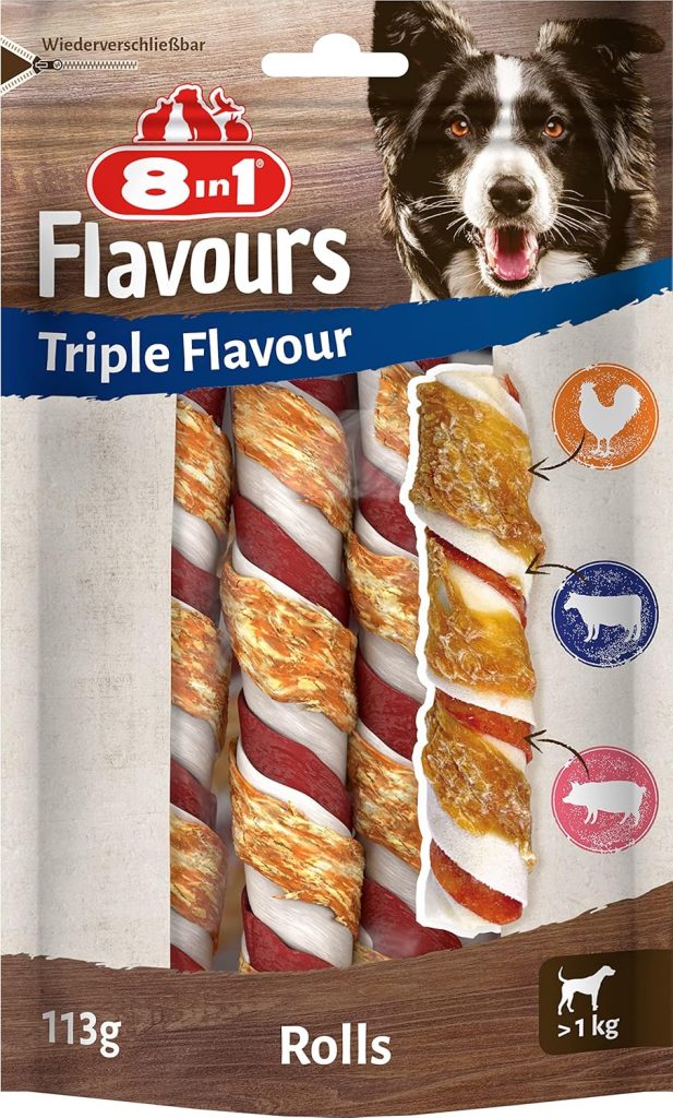 🤴 8in1 Triple Flavour Rolls Kaustangen für Hunde - Kausnacks mit extra viel Fleisch, 113g Beutel (3 Stück)3,79€ statt 5,79€ - 35,00 % 🔥🚚 Verkauft durch Amazon und Versand durch Amazon1,889 Bewertungen: 4.5 / 5.0 ⭐️⭐️⭐️⭐️⭐️🛒 zu Amazon https://www.amazon.de/dp/B0842N3QGB/?amp%3Btag=preisfehlerheute-21&%3Bamp%3Bth=1&%3Bamp%3Bpsc=1&tag=preisfehlerheute-21
