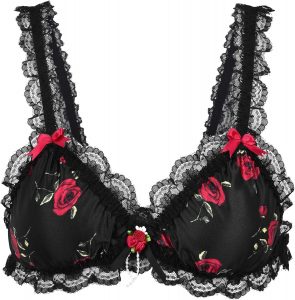 Satini Sissy R&uuml;schen Spitze Tailliert Satin Bralette BH (Schwarz - rote Rosen, M)12,99&euro; statt 25,99&euro;➡️ https://www.amazon.de/dp/B0CNDBWHJ4/?tag=preisfehlerheute-21