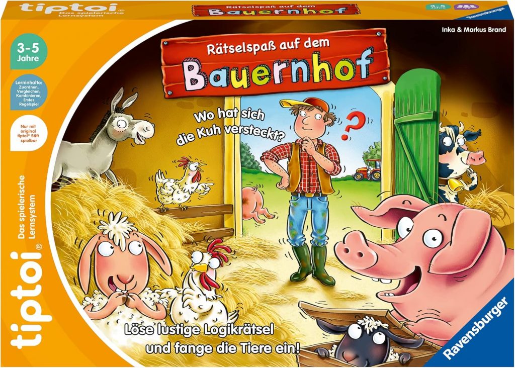 🤴 Ravensburger tiptoi Spiel 00125 Rätselspaß auf dem Bauernhof – Lernspiel ab 3 Jahren, lehrreiches Logikspiel für Jungen und Mädchen, für 1-4 Spieler14,99€ statt 19,98€ – 26,0 🔥🚚 Verkauft durch Amazon und Versand durch Amazon272 Bewertungen: 4.7 / 5.0 ⭐️⭐️⭐️⭐️⭐️🛒 zu Amazon https://www.amazon.de/dp/B09T6DZQ81/?tag=preisfehlerheute-21
