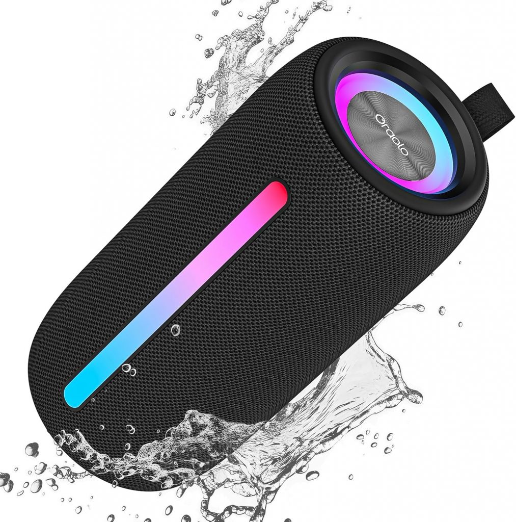oraolo Bluetooth Lautsprecher, Speaker mit RGB Lichtshow, Musikbox Wasserdicht IPX6, 10 Stunden Akkulaufzeit Tragbarer Bluetooth Lautsprecher für Zuhause, Radfahren, Party28,99€ statt 139,99€➡️ https://www.amazon.de/dp/B0GST9L7QP/?tag=preisfehlerheute-21
