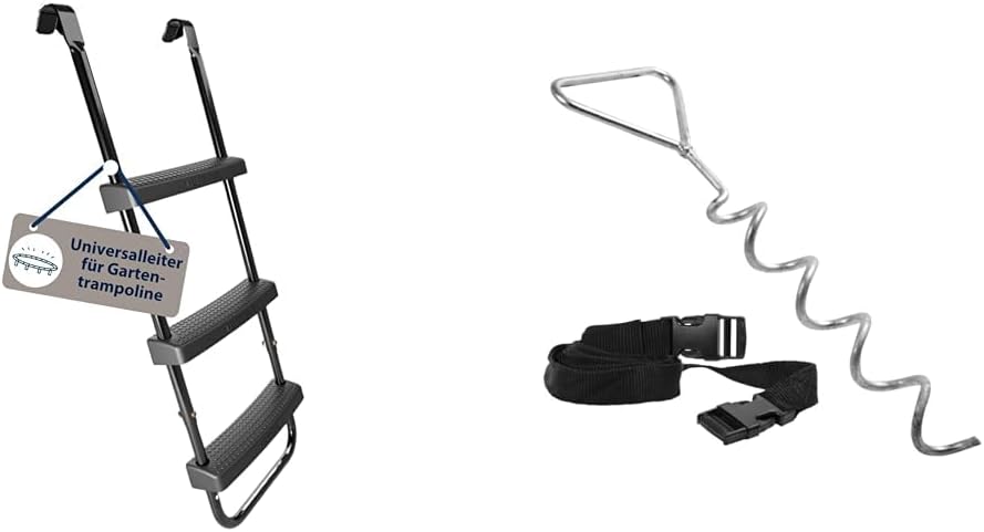 HUDORA Universalleiter – Rutschhemmende Trampolinleiter mit Breiten Stufen &…