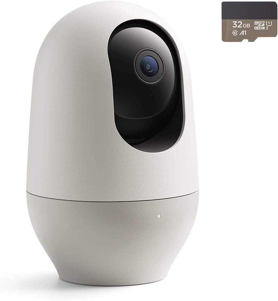 🤴 [Exklusiv bei Amazon] Nooie Babyphone mit Micro-SD-Karte, WLAN-Haustierkamera f&uuml;r den Innenbereich, kabellose 360-Grad-IP-Kamera, 1080P, Bewegungsverfolgung, Super-IR-Nachtsicht, mit Alexa
