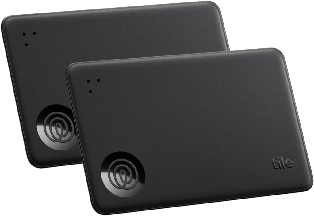 Tile by Life360 Slim – Geldbörsenfinder, Bluetooth-Tracker und Gegenstandsfinder für Gepäckanhänger, Reisepässe und mehr. iOS- & Android-kompatibel. Handy-Finder. 2er-Pack (Schwarz)