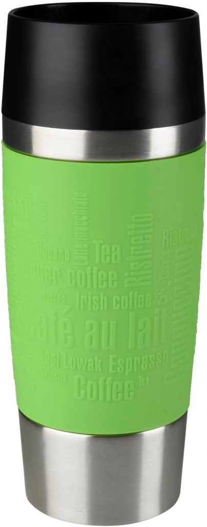 Emsa Travel Mug 360 ml Classic, Thermobecher hält 4h heiß, 8h kalt, 100 Prozent dicht, Isolierbecher ist auslaufsicher, Kaffeebecher to go, Quick-Press-Verschluss, 360°-Trinköffnung, grün, 513