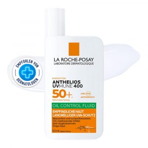 🤴 La Roche Posay Sonnenfluid, Für das Gesicht und ölige Haut, Transparent und mattierend, Mit Airlicium-Technologie, Ohne Duftstoffe, Anthelios UVmune 400 Oil Control Fluid LSF 50+, 50 ml
