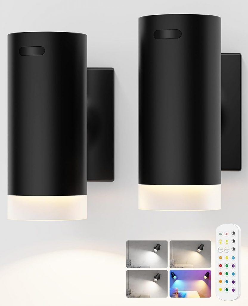 LABOREDUCER LED Wandleuchte Innen Akku Schwarz Kabellos mit…