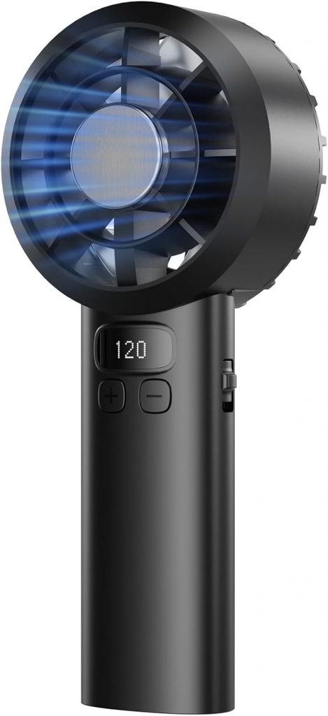 LUXVANO Handventilator – Tragbarer Ventilator mit 120 Stufen, LED-Display…