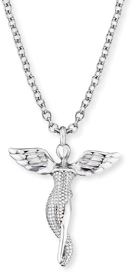 🤴 Engelsrufer Damen Halskette aus Sterling Silber mit Engel Anh&auml;nger, Karabinerverschluss, in zwei L&auml;ngen verstellbar, nickelfrei, Allergiker geeignet