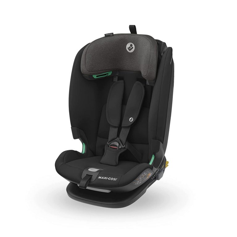 Maxi-Cosi Titan Plus i-Size, mitwachsender Kinderautositz, 15 Monat-12 Jahre (76-150 cm), G-CELL-Seitenaufprallschutz, 4 Liegepositionen, weiche Schaumstoffpolster in Kopfstütze, Authentic Black