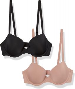 Amazon Essentials Damen Halbschalen-BH aus Mikrofaser mit verstellbaren Trägern, 2er-Pack, Dunkles Taupe, 70B