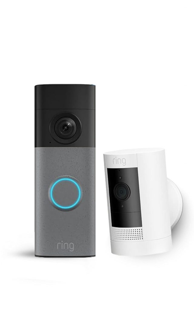 Ring Akku-Videotürklingel mit Retinal 2K & 6x-Zoom + Außenkamera Akku (Stick Up…