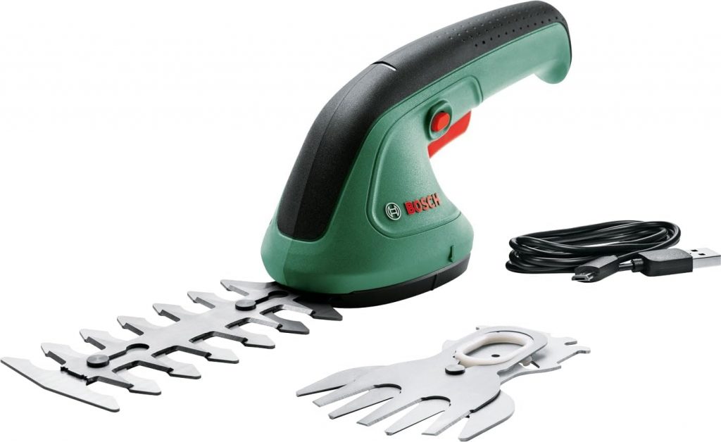 Bosch Gartenschere EasyShear (integrierter 3,6 V Akku, Akkulaufzeit: 40 min, Messerlänge: 12 cm (Strauch) / 8 cm (Gras), im Karton)