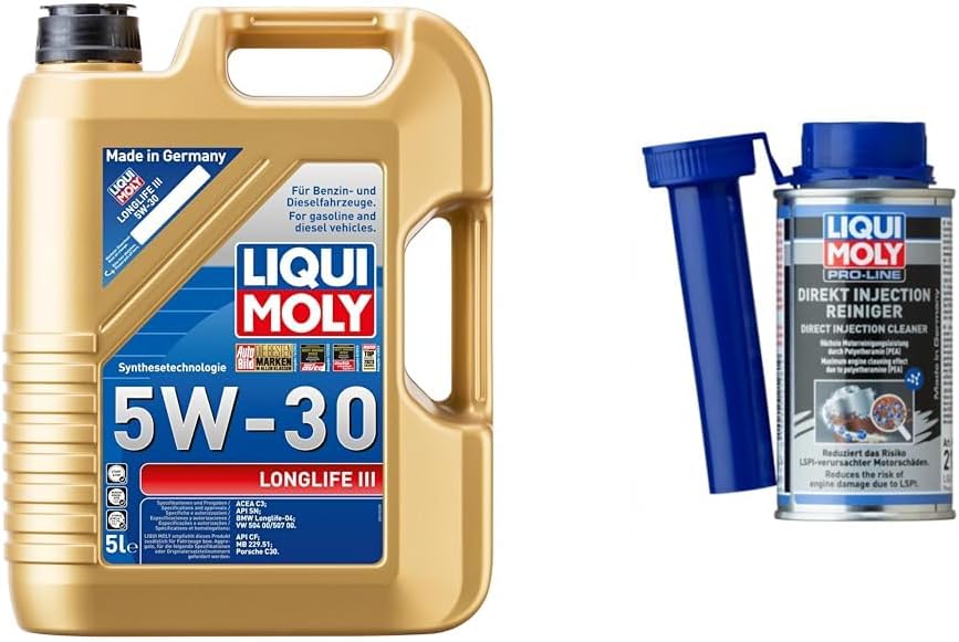 🤴 LIQUI MOLY Longlife III 5W-30 | 5 L | Synthesetechnologie Motor&ouml;l | Art.-Nr.: 20647 & Pro-Line Direkt Injection Reiniger | 120 ml | Benzinadditiv | Art.-Nr.: 21