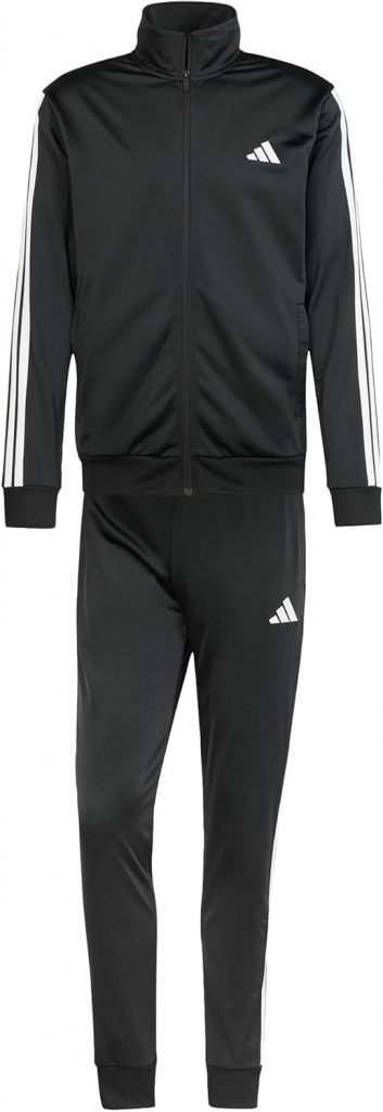 adidas Herren Sportswear Basic 3 Stripes Tricot Track Suit, Black, S