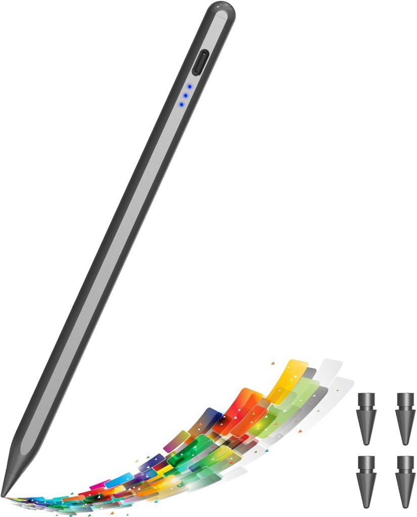 Stift für iPad Pro M5 A16 2018-2025, Pencil 1. Generation für iPad, USB C Schnellladeleistung Neigungssensitivität…