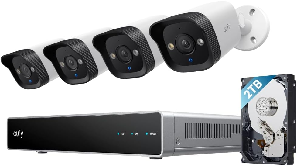 eufy PoE NVR Security System E40, 4× 4K 8MP Bullet-Kameras, PoE IP-Kamera…