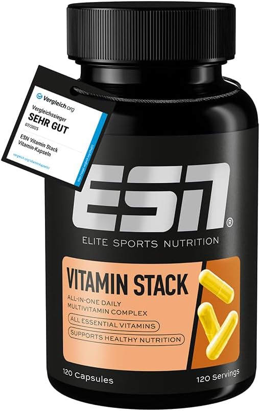 ESN Vitamin Stack, Multivitamin Kapseln, 120 Stück – 4 Monate Vorrat…