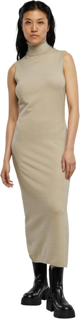 Urban Classics Damen Ladies Knitted Eco Viscose Turtleneck Dress