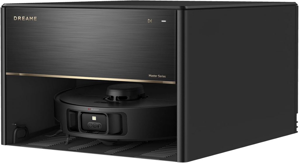 dreame X40 Master Saugroboter mit Wischfunktion, 28cm kompakter Basisstation, automatisches Befüllen und Entleeren, intelligente Navigation, 12.000Pa Starke Saugkraft, Mop-Selbstreinigung