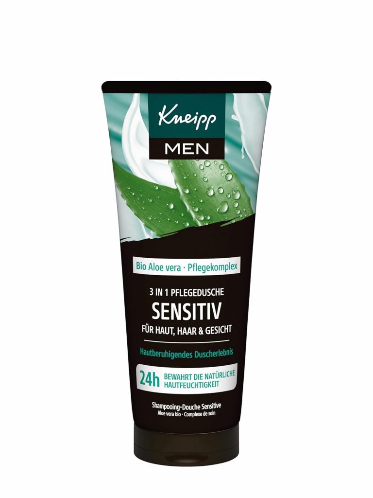 Kneipp MEN 3 in 1 Pflegedusche Sensitiv – Für Haut, Haar & Gesicht – Bio Aloe…