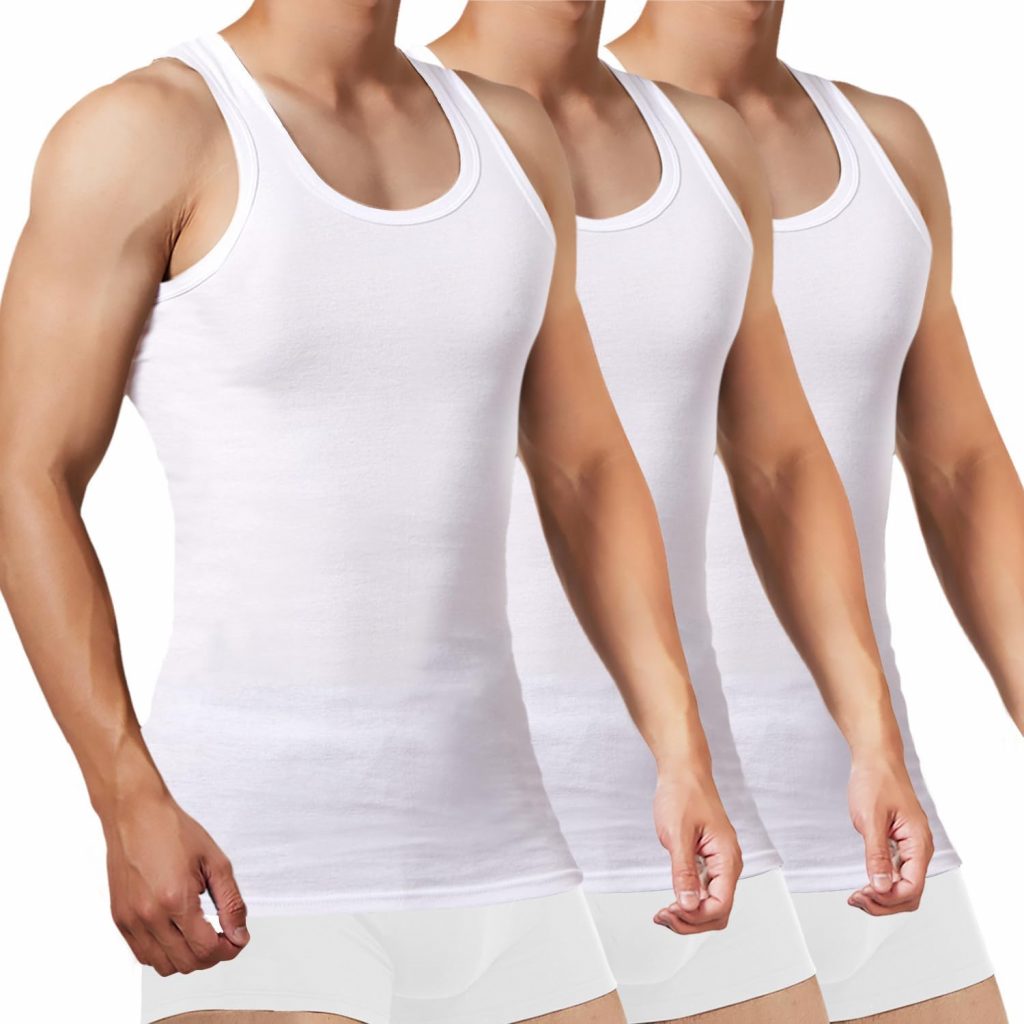 🤴 FALARY Unterhemd Herren 3/5er Pack Tank Top 10 Baumwolle M&auml;nner Wei&szlig; Schwarz Mehrfarbig alle Gr&ouml;&szlig;en gek&auml;mmte Feinripp